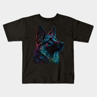 Neon German Shepard Kids T-Shirt